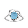 Bague or 375 blanc topaze bleue traitée et diamant