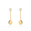 Boucles d oreilles or 375 jaune zirconia
