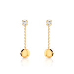 Boucles d oreilles or 375 jaune zirconia