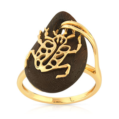 Bague or 375 jaune bois
