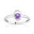 Bague or 375 blanc am&eacute;thyste