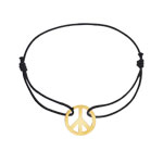 Bracelet or 375 jaune cordon noir