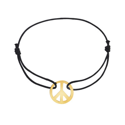 Bracelet or 375 cordon noir