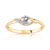Bague or 2 tons 375 saphir zirconias