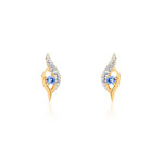 Boucles d&rsquo;oreilles or 375 2 tons saphir et zirconia
