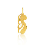 Pendentif zodiaque or 375 jaune poissons