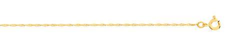 Chaine maille torsad&eacute;e or 375 jaune 45 cm