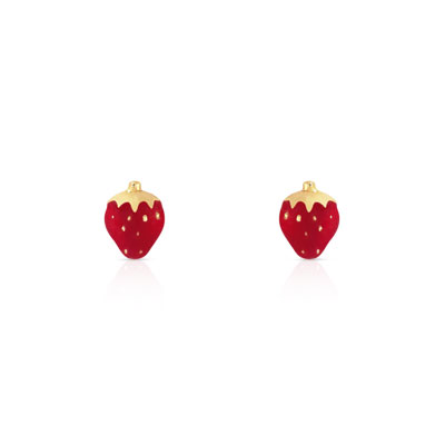 Boucles d'oreilles or 375 émail