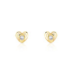 Boucles d&rsquo;oreilles or 375 jaune zirconia