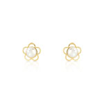 Boucles d&rsquo;oreilles or 375 jaune perles de culture