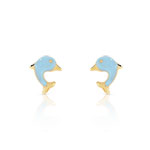 Boucles d&rsquo;oreilles or 375 jaune &eacute;mail