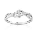Bague or 375 blanc diamant et rubis