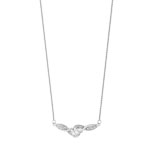 Collier or 375 blanc diamant et rubis