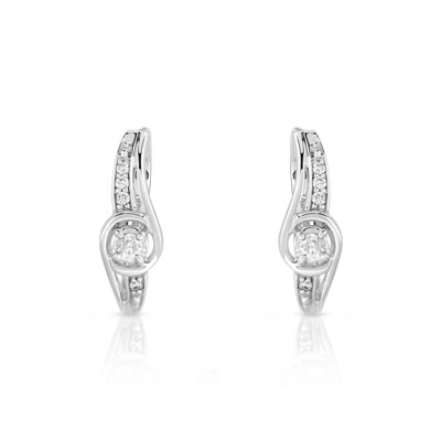 Creoles or blanc 375 diamant et rubis
