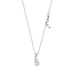 Collier or 375 blanc diamant et rubis