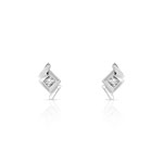 Boucles d&rsquo;oreilles or 375 blanc diamant et rubis