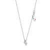 Collier or 375 blanc diamant et rubis