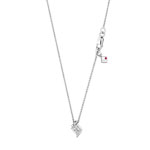 Collier or 375 blanc diamant et rubis