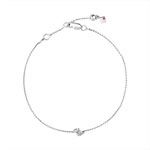 Bracelet or 375 blanc diamant et rubis