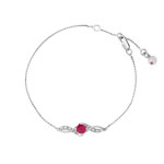 Bracelet or 375 blanc rubis et diamant