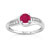 Bague or 375 blanc rubis et diamant
