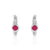 Creoles or 375 blanc rubis et diamant