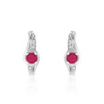 Creoles or 375 blanc rubis et diamant