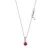 Collier or 375 blanc rubis et diamant