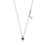 Collier or 375 blanc rubis