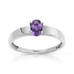 Bague or 375 blanc am&eacute;thyste