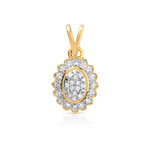 Pendentif or 375 2 tons diamant