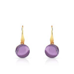 Boucles d oreilles or 375 jaune am&eacute;thyste