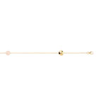 Bracelet or 375 jaune quartz rose