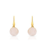 Boucles d&rsquo;oreilles or 375 jaune quartz rose