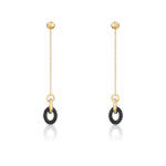 Boucles d&rsquo; oreilles or 375 jaune onyx