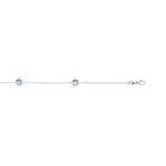 Bracelet or 375 blanc zirconia bleu
