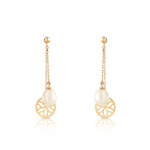 Boucles d&rsquo;oreilles or 375 jaune perle de culture de Chine