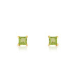 Boucles d oreilles or 375 jaune p&eacute;ridot