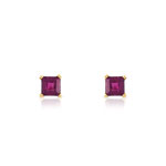 Boucles d oreilles or 375 jaune grenat rhodolite
