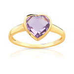 Bague or 375 jaune am&eacute;thyste