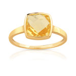 Bague or 375 jaune citrine