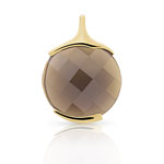 Pendentif or 375 jaune quartz fum&eacute;