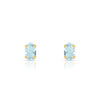 Boucles d'oreilles or 375 jaune topaze bleue traitée