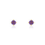 Boucles d&rsquo;oreilles or 375 jaune am&eacute;thyste