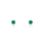 Boucles d&rsquo; oreilles or 375 blanc &eacute;meraude