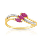 Bague or 375 2 tons rubis