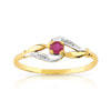 Bague or 375 2 tons rubis