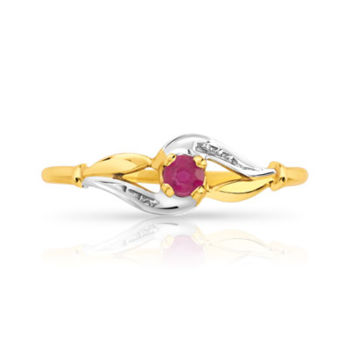 Bague or 375 2 tons rubis