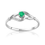 Bague or blanc 375 &eacute;meraude