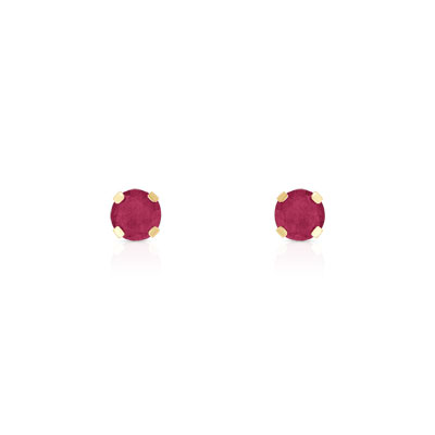 Boucles d'oreilles or 375 jaune rubis - vue 1